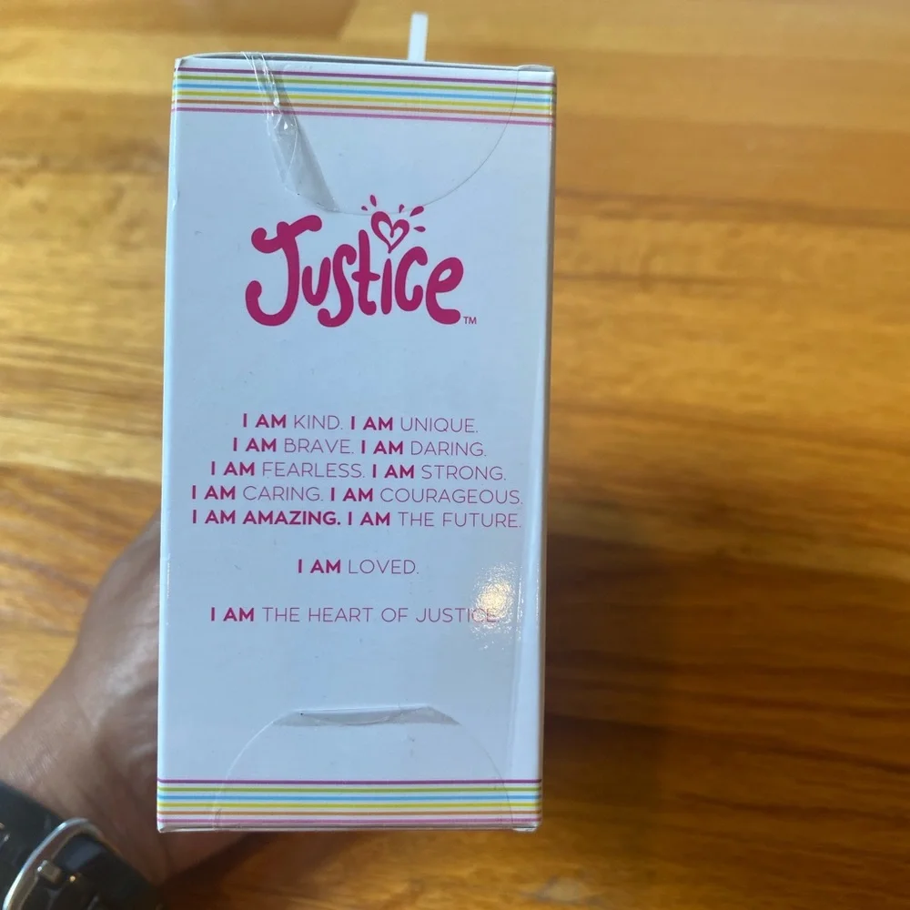 Justice watch and bracelet set in box